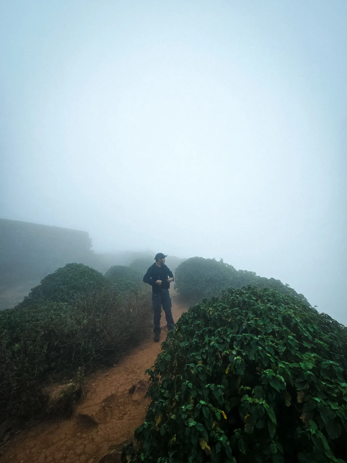 Summit still wrapped in fog